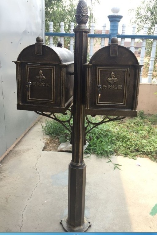 Aluminum Mail Box Gate Lock Box Antique Aluminum for Garden Wall Mounted Cast Iron Retro Cast Aluminum Mailbox