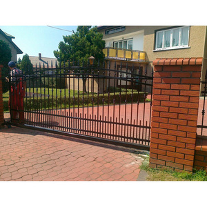 European Galvanized electric automatic driveway iron main gate designs