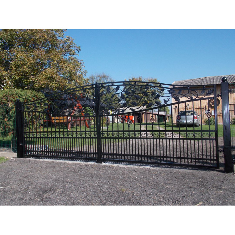 European Galvanized electric automatic driveway iron main gate designs