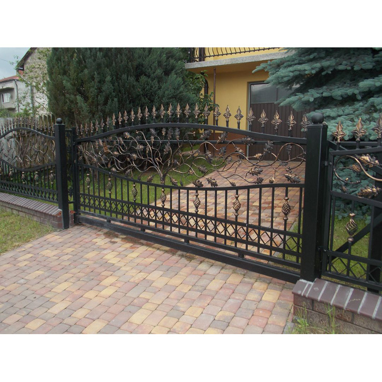 European Galvanized electric automatic driveway iron main gate designs