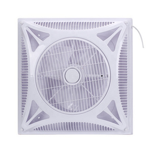 HVAC air conditioning air duct diffuser 600*600 plastic roof ceiling fans with electric remote control and hidden blades