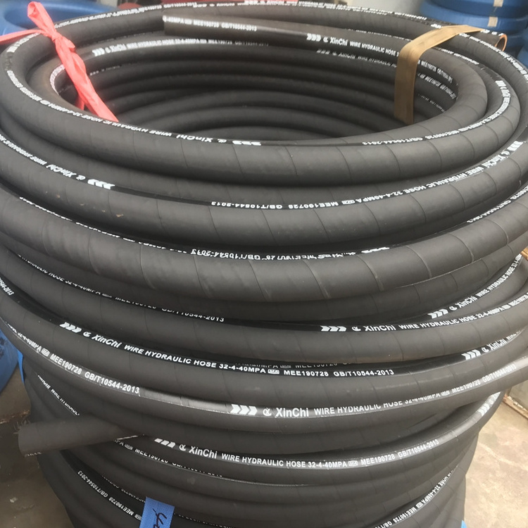 hydraulic rubber hose Stainless steel wire braided high pressure flexible rubber hose pipe  for hydraulic oil