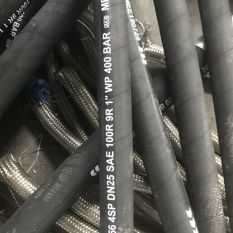 SAE and EN Standards high pressure steel wire reinforced  hydraulic rubber hose flexible