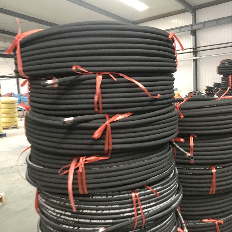 SAE and EN Standards high pressure steel wire reinforced  hydraulic rubber hose flexible