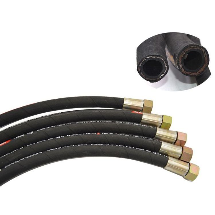 High Pressure Wire Braided Hydraulic Rubber Hose for Air,Oils and Water