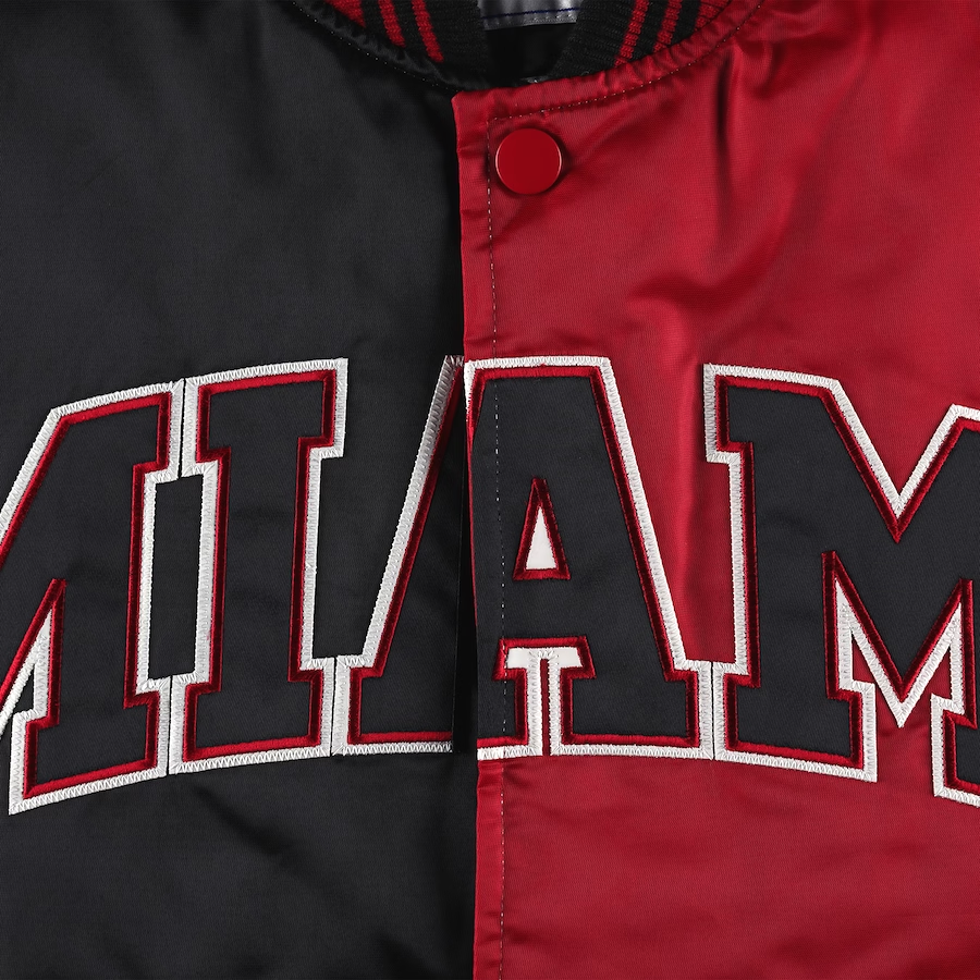 Custom Miami Heat Starter Fast Break Satin Bomber Jacket 100% Polyester Winter Men Jacket