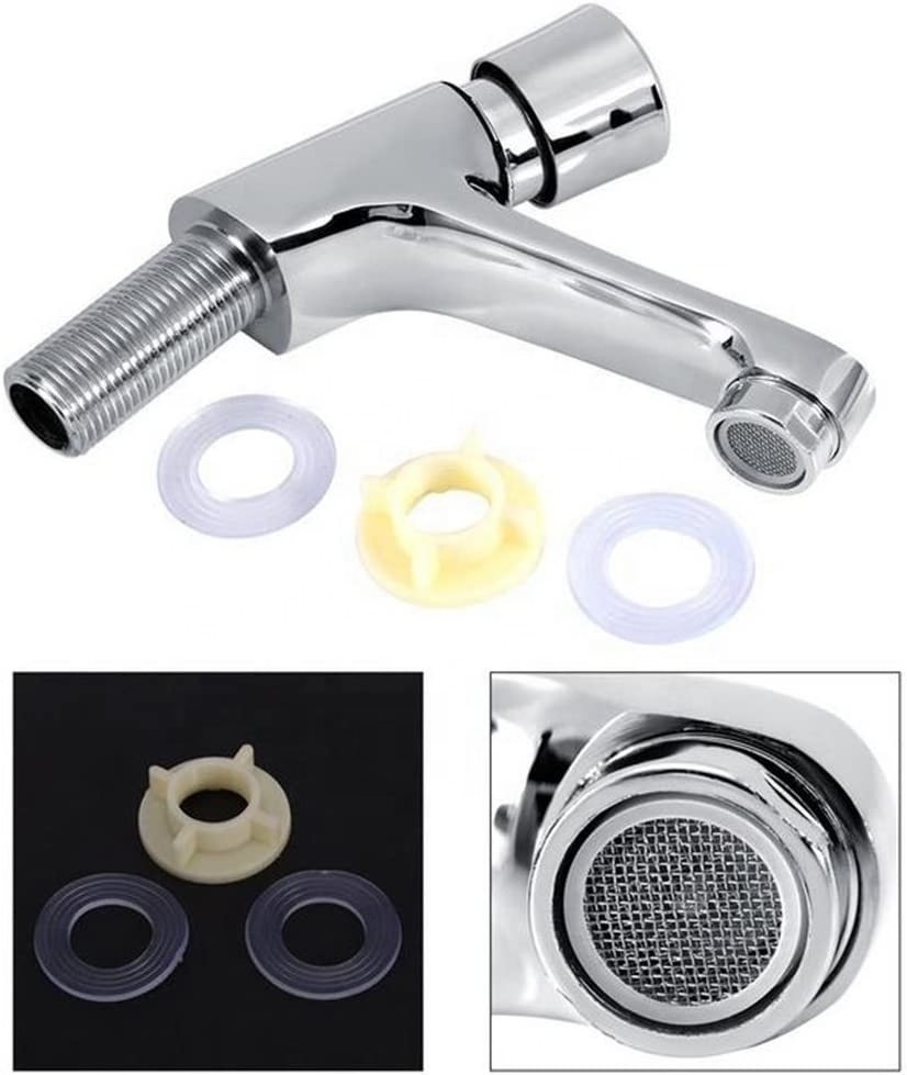 Ningbo Metalique Public Kitchen Bathroom Chrome Plated Self Closing Water Saving Time Delay Faucet Time-lapse faucet