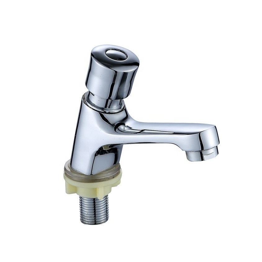 Ningbo Metalique Public Kitchen Bathroom Chrome Plated Self Closing Water Saving Time Delay Faucet Time-lapse faucet