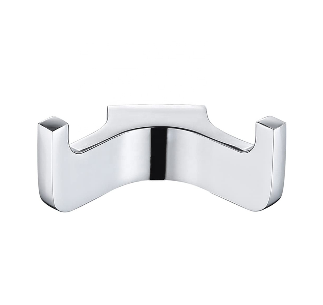 NINGBO METALIQUE Heavy Wall Mounted Duty Metal Chrome Double Towel Hooks Kitchen Clothes Robe Coat Hook