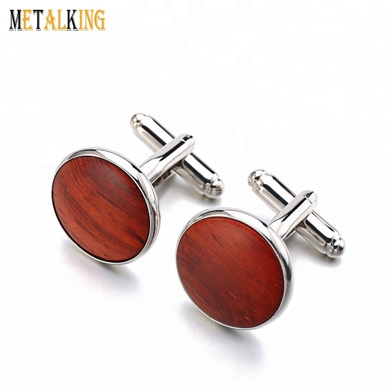 Wood Cufflinks, Handcrafted Wooden Cufflinks Silver Tone Red Rhodium Plated Wood Cufflinks Stud Set Tuxedo