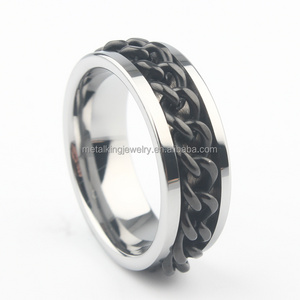 8mm Stainless Steel Chain Ring, Tungsten Carbide Wedding Bands