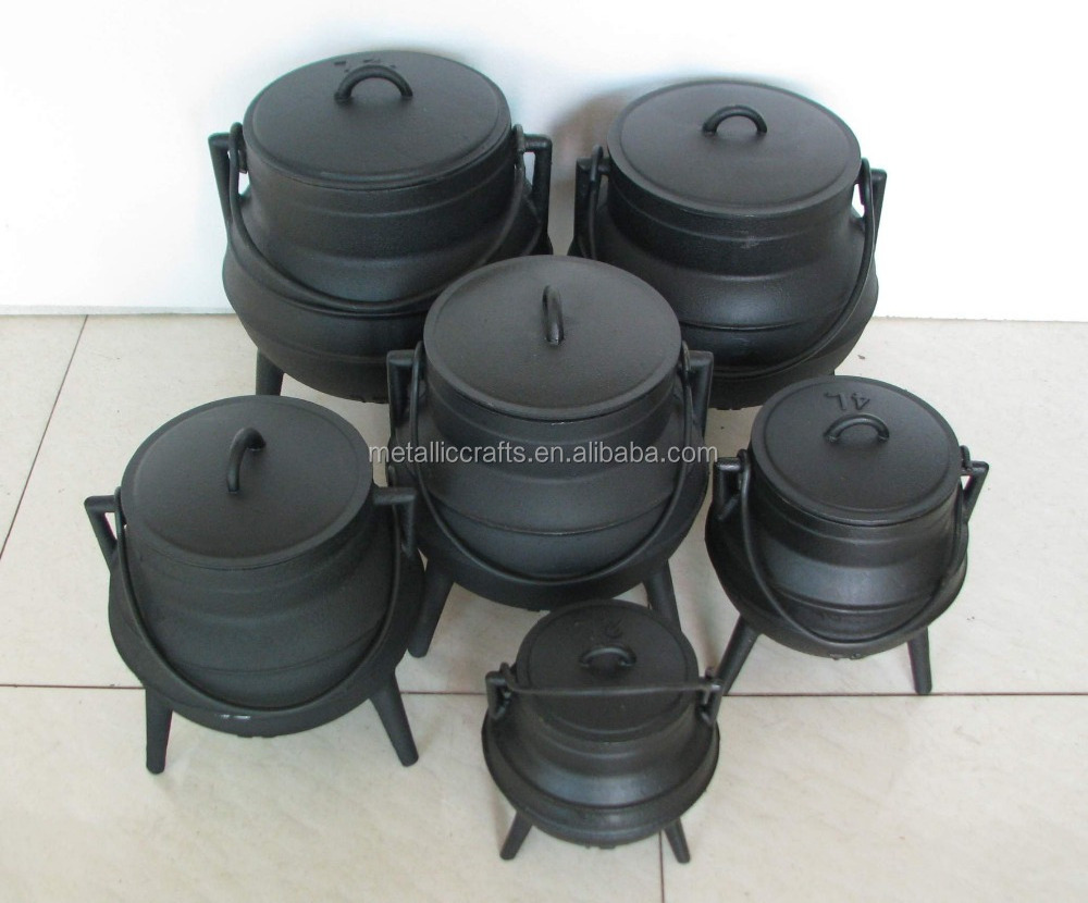 Portugal three legged cast iron pots potjie pot outdoor camping cookware vegetable oil  Spanish 3 legs cast iron pot