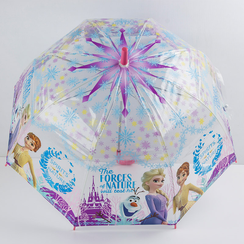 Clear Kids Umbrella  Frozen Princess Anna Brolly Dome Waterproof Rain Transparent School Children Umbrella