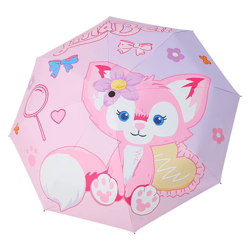 Linabell Carton Anime Umbrella Sunny and Rainy Folding Girl Student Kids Adult Umbrella