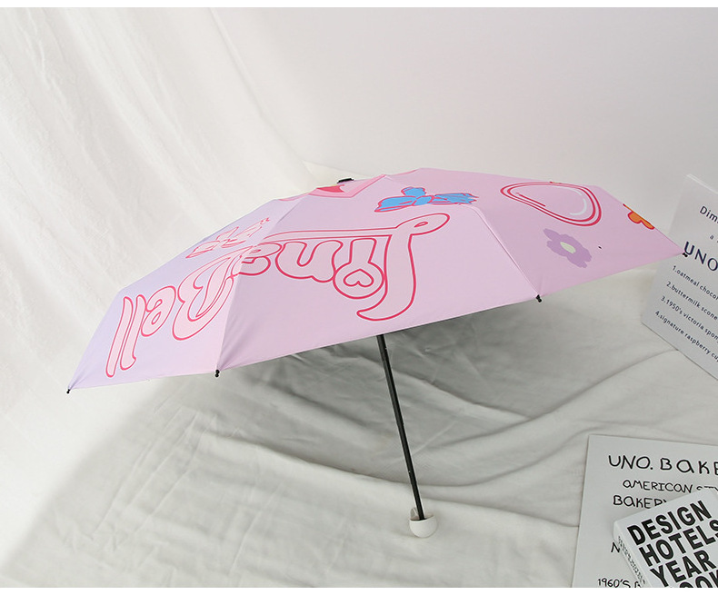 Linabell Carton Anime Umbrella Sunny and Rainy Folding Girl Student Kids Adult Umbrella