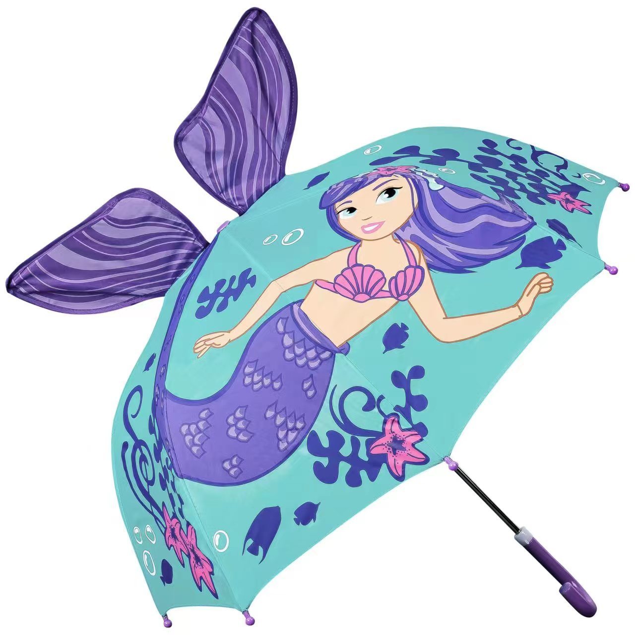 Children's 3D Design Mermaid Umbrella Cute cartoon Kids Umbrella for Gril Kindergarten Umbrella