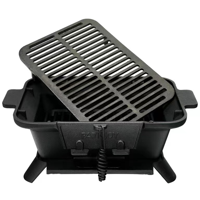 Small Portable Charcoal Outdoor Grill 100% Cast Iron Japanese Yakitori Tabletop Camping BBQ Grill