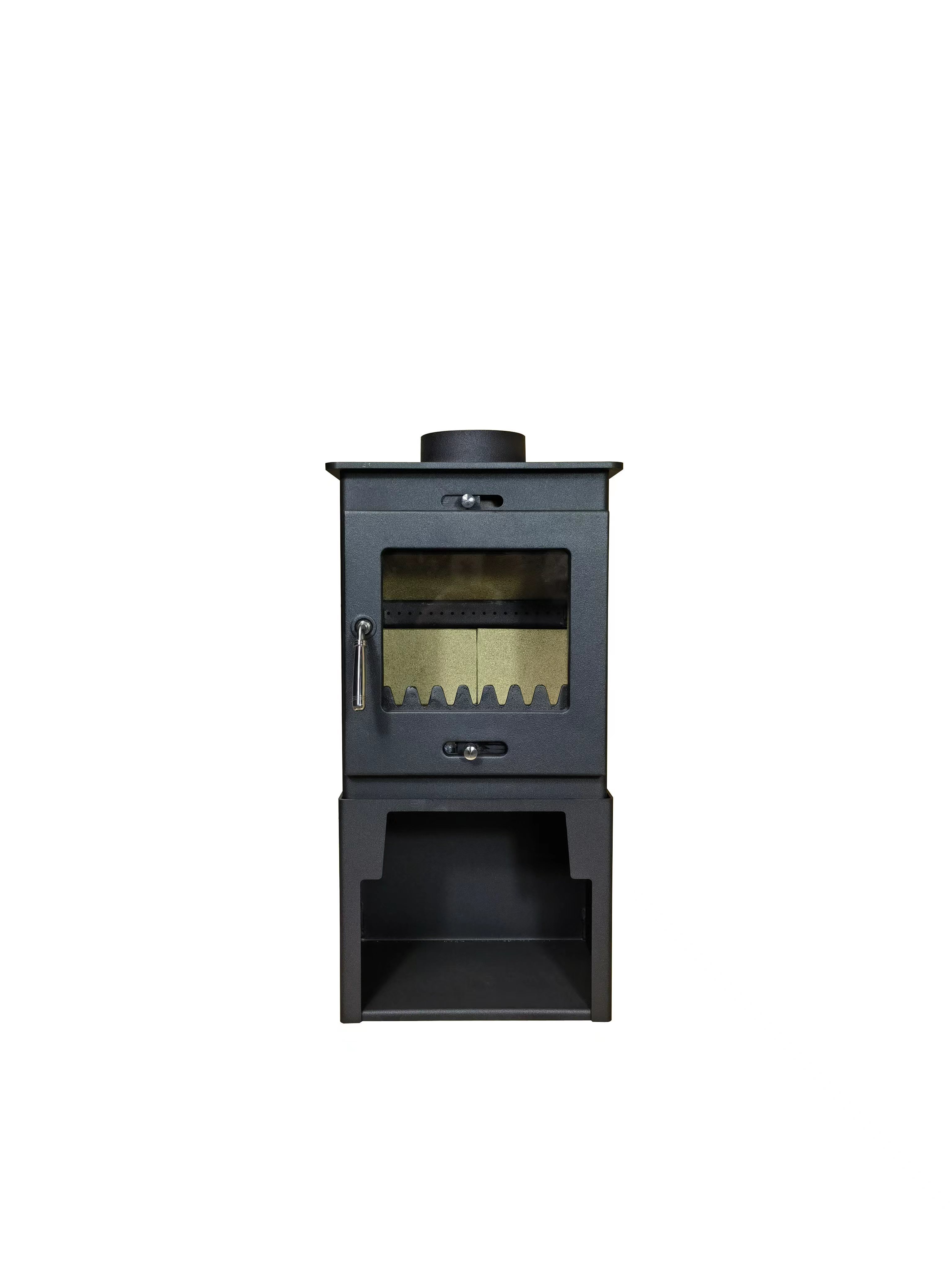 cast iron steel  Wood Burning Stove with Tower Base indoor  Multi fuel Heat  Log Burner Fireplace metal stove