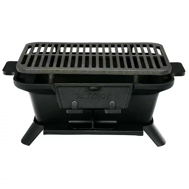 Small Portable Charcoal Outdoor Grill 100% Cast Iron Japanese Yakitori Tabletop Camping BBQ Grill