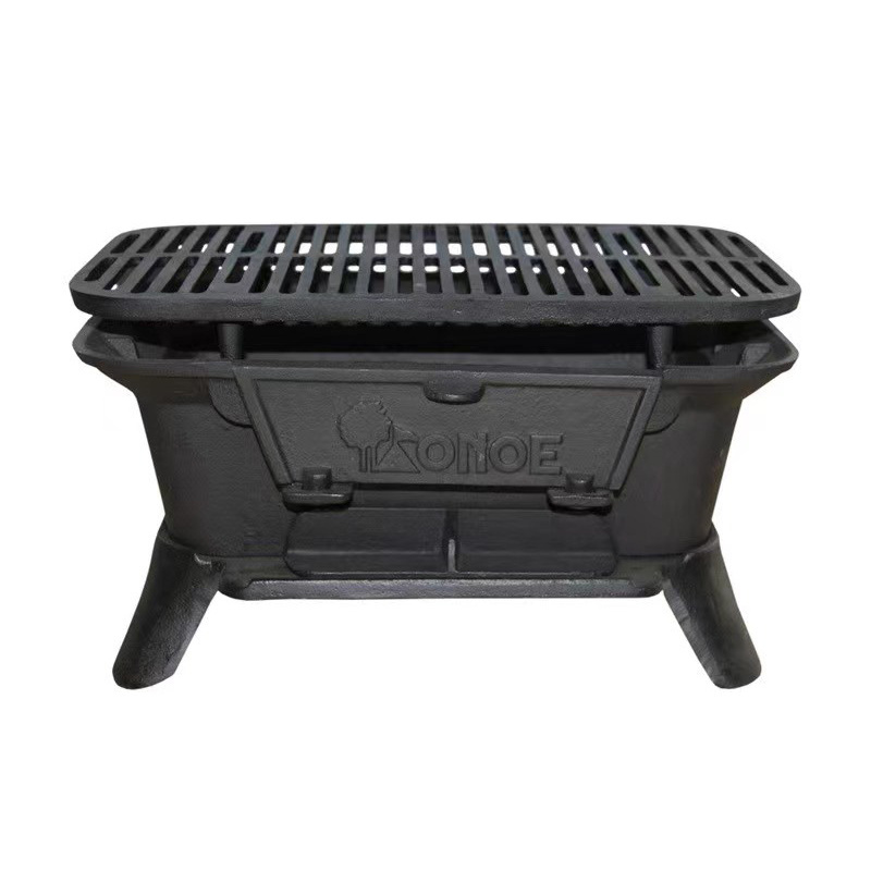 Small Portable Charcoal Outdoor Grill 100% Cast Iron Japanese Yakitori Tabletop Camping BBQ Grill