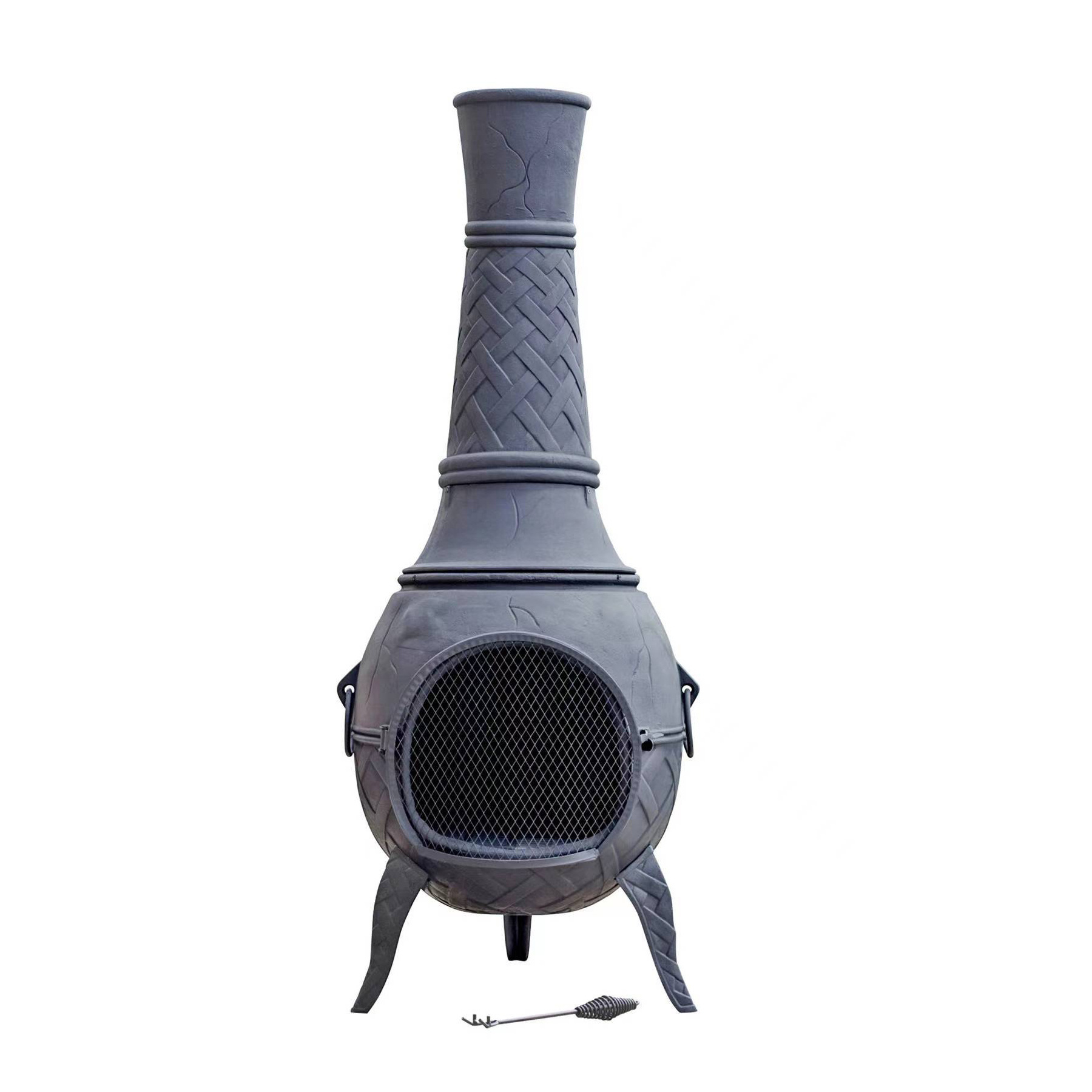 The King Mega Cast Iron Solid Chimney with SS BBQ Large Woodburning  Chiminea Outdoor Garden Chimenea with bbq grill