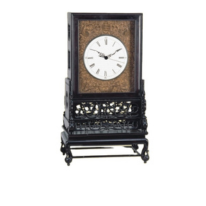 Large Chinese Handcrafted Rosewood Case Porcelain Engraved Copper Dial Carved 7 Days Repeater Alarm Chiming Bracket Clock