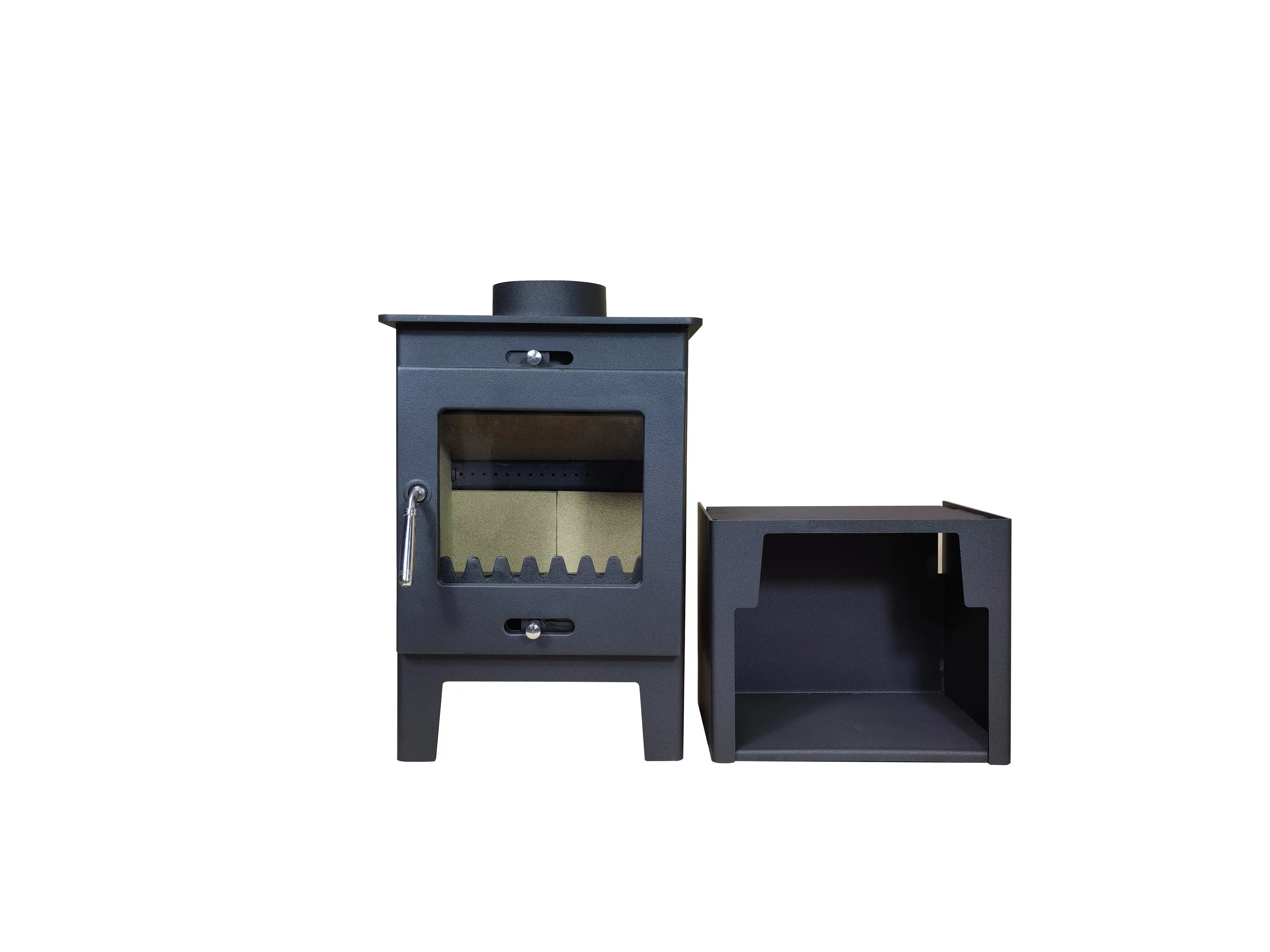 cast iron steel  Wood Burning Stove with Tower Base indoor  Multi fuel Heat  Log Burner Fireplace metal stove