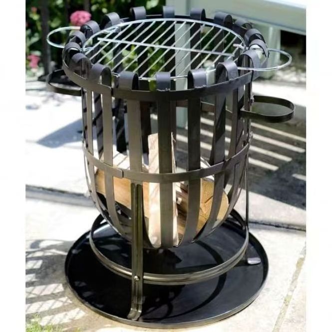 steel fire basket braizer with bbq grill & ash tray log wood burner Garden patio heater outdoor metal fire pit