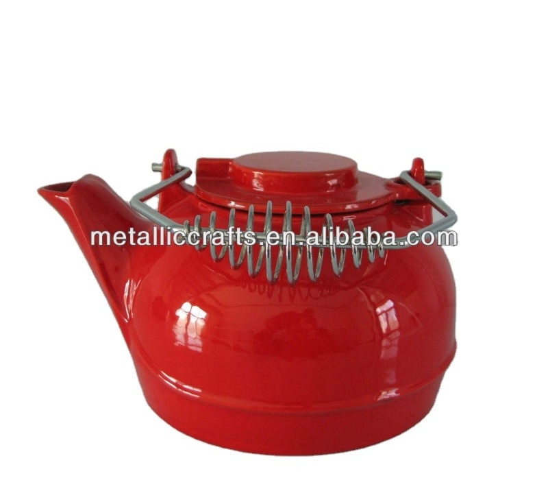 Home Kitchware 3 L Cast Iron Red/Blue/Black Enamel Water Kettle/ Steamer