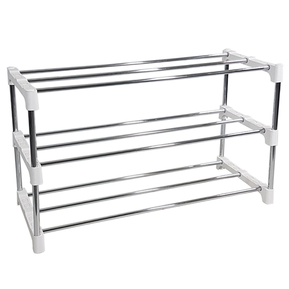 Made In Taiwan Good Quality Modern Style Multi Purpose Durable 3 Layers Shoe Rack With Steel Tube