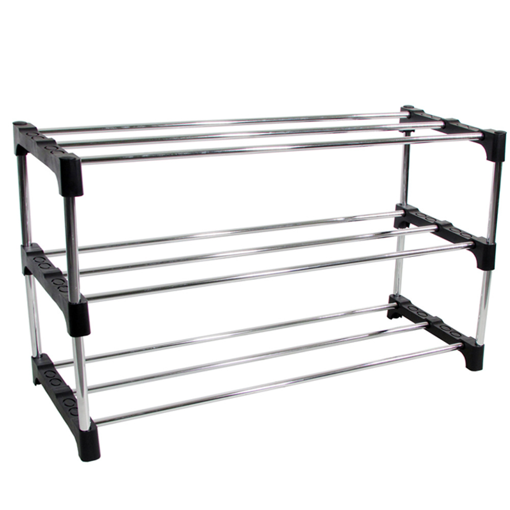 Made In Taiwan Good Quality Modern Style Multi Purpose Durable 3 Layers Shoe Rack With Steel Tube