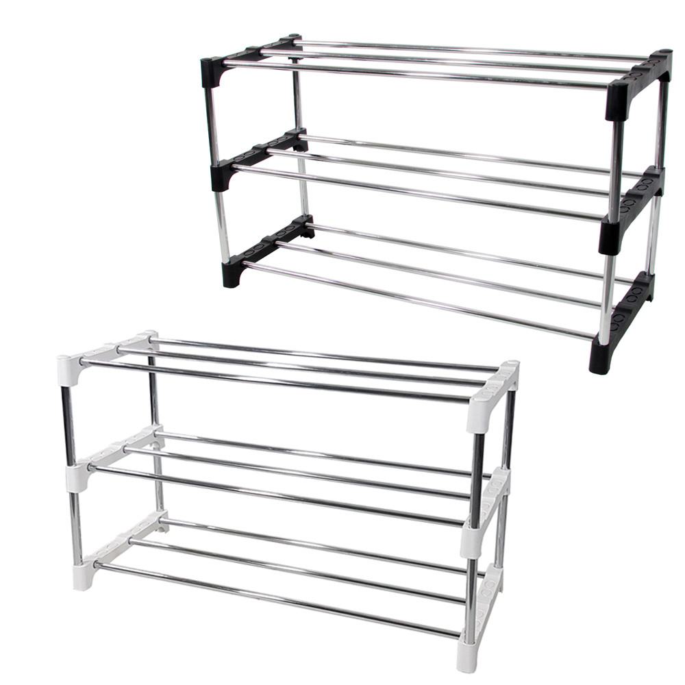 Made In Taiwan Good Quality Modern Style Multi Purpose Durable 3 Layers Shoe Rack With Steel Tube