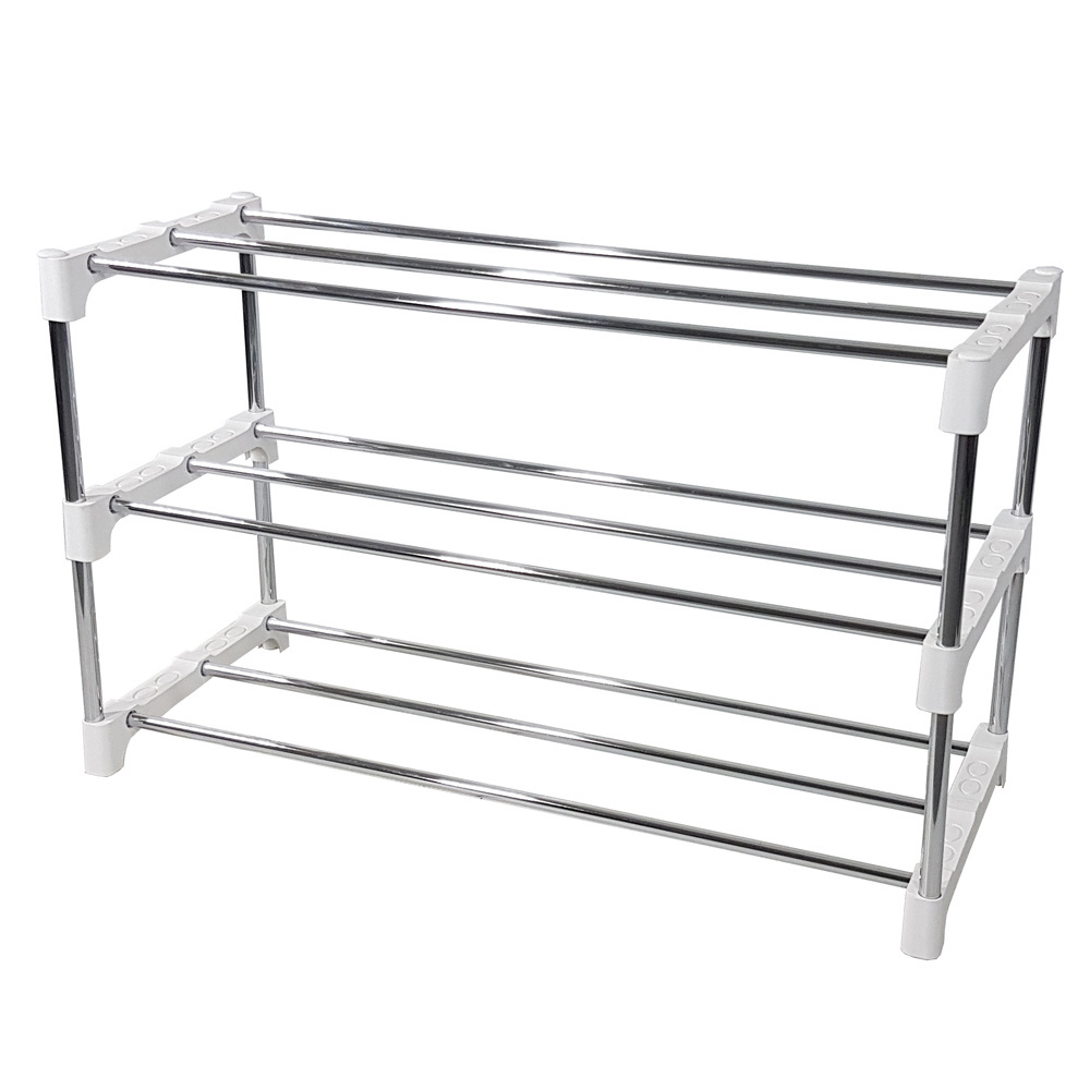 Made In Taiwan Good Quality Modern Style Multi Purpose Durable 3 Layers Shoe Rack With Steel Tube