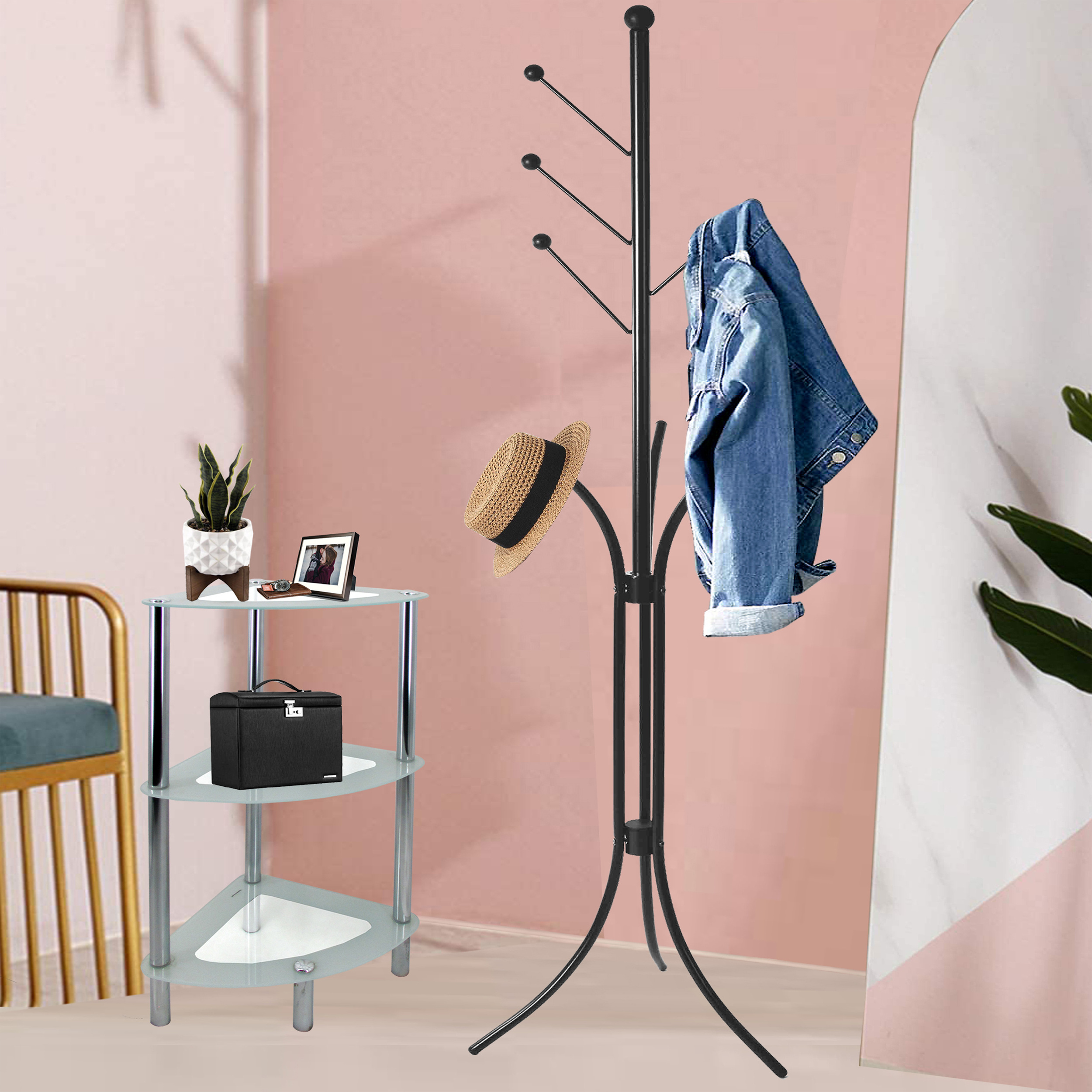 Newly Design Adjustable Furniture Support Clothing Free Standing Iron Garment Rack /Clothes Storage Rack/Coat Rack/