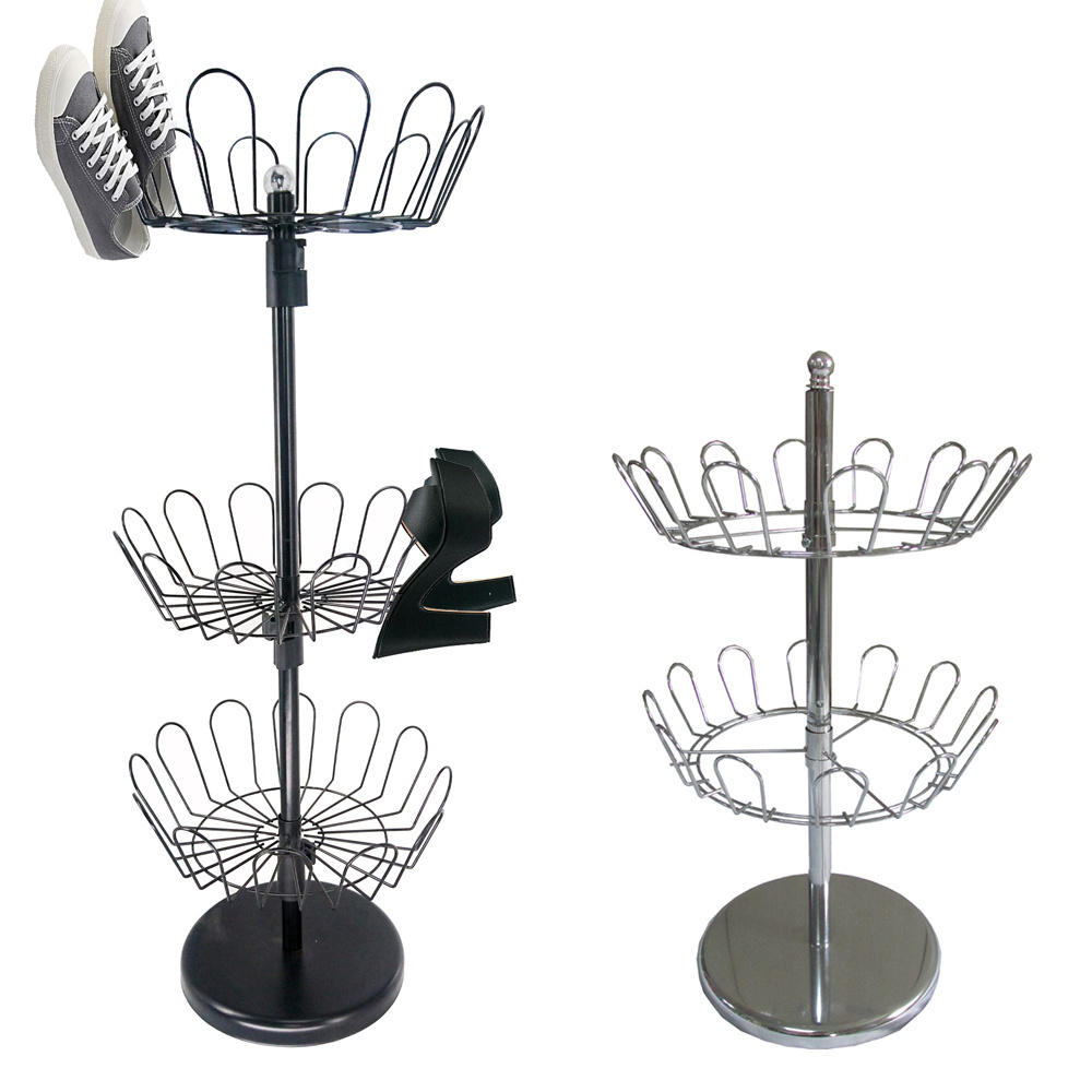 2 Tiers easy assemble rotating shoes display rack