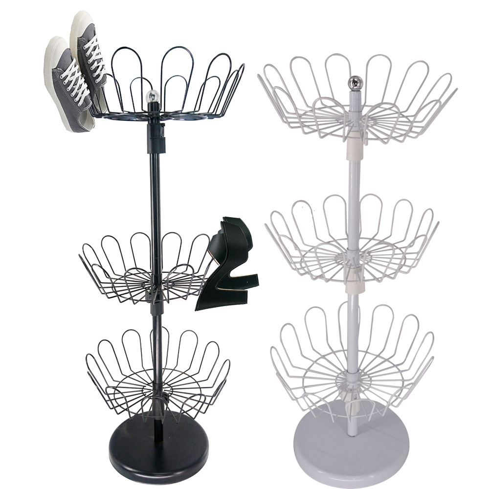 2 Tiers easy assemble rotating shoes display rack