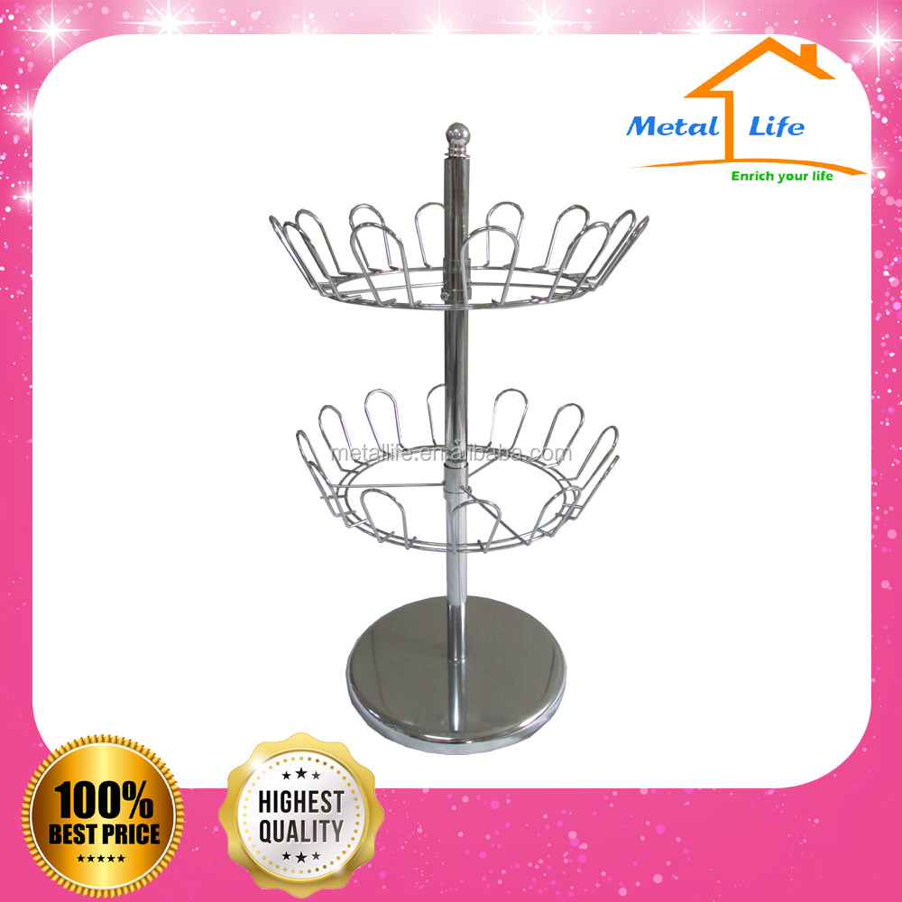 2 Tiers easy assemble rotating shoes display rack