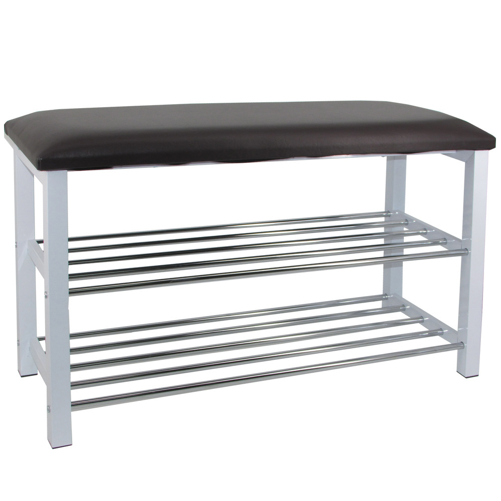 Hot Sale Made In Taiwan China Multifunctional Space Saving Shoe Rack Storage Bench With Two Layers For Home