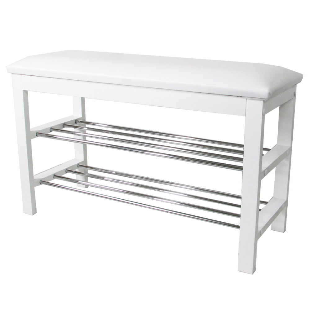 Hot Sale Made In Taiwan China Multifunctional Space Saving Shoe Rack Storage Bench With Two Layers For Home