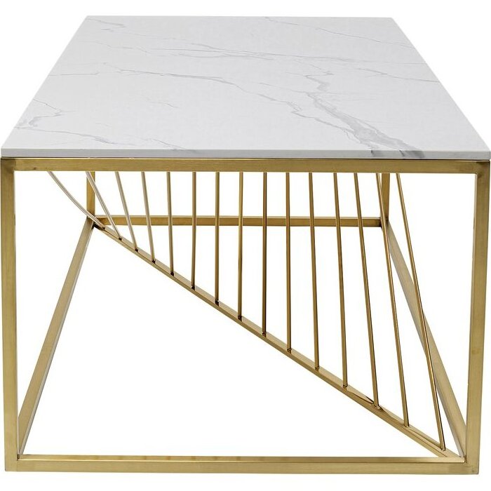 Coffee table gold  stainless steel base and White marble top