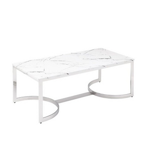 Coffee table gold  stainless steel base and White marble top