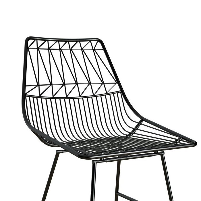 Black iron wire bar chair