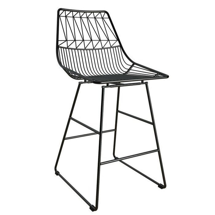 Black iron wire bar chair