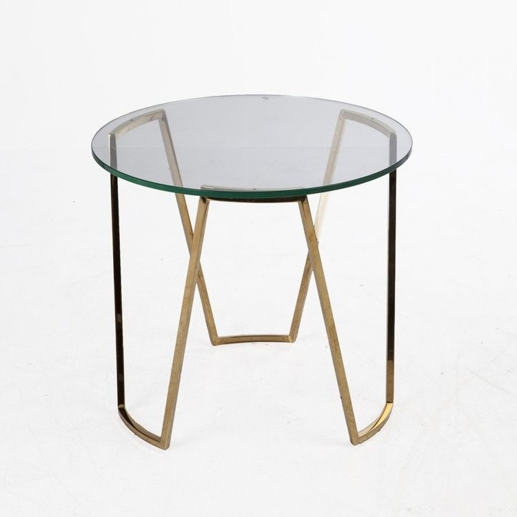 Gold C-Table End table With marble