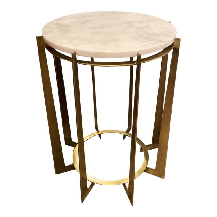 Gold C-Table End table With marble