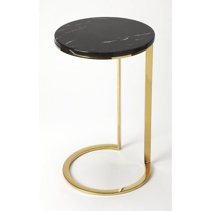 Gold C-Table End table With marble