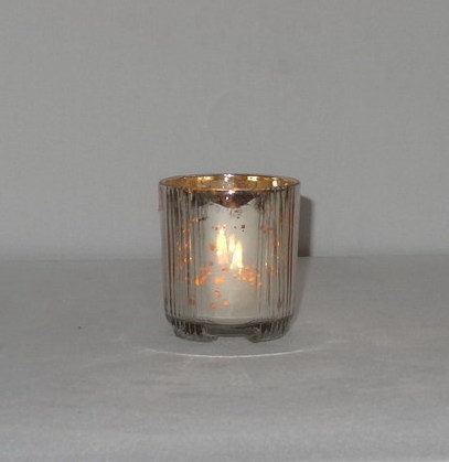 Antique Silver Frosted Spot Glass T-Light Votive Holder Amber Premium Quality Antique High Quality Glass Candle Holder Votive.