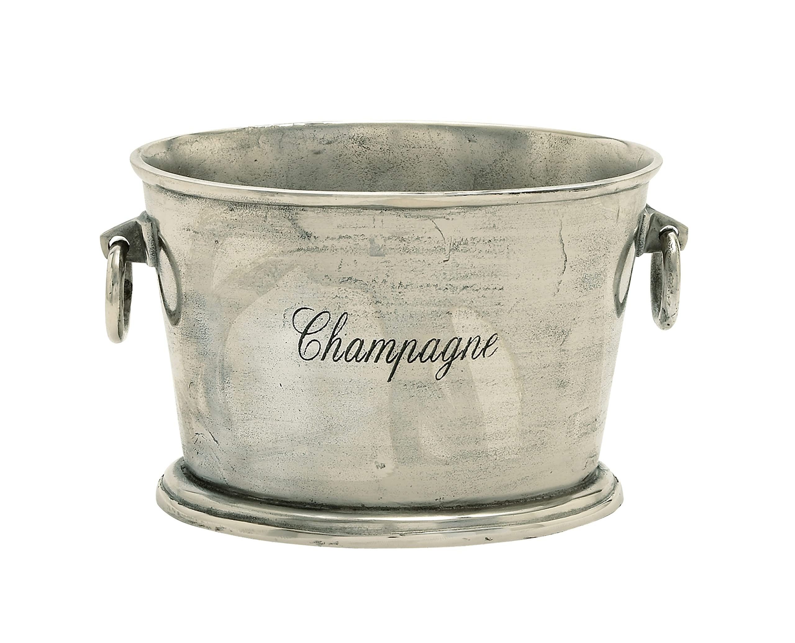 Aluminum Shiny Polish Wine Tub Nickel Plated Round Champagne Bucket Modern Wine Tub Oval Beverage Tub Low Price Ice Bucket