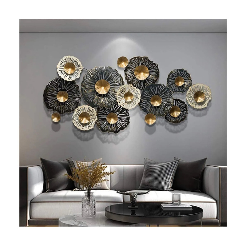 Metal Marque Home Metal Flower Wall Art Decor Large Indoor Wall Hanging Sculptures Natural Art Decoration for Home- Size 43 Inch