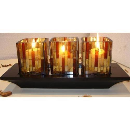 Indian Custom Various Styles Homeware Decorate Glass Candle Holder Votive Metal Tea Light Candle Holder Votive T-Light Holder